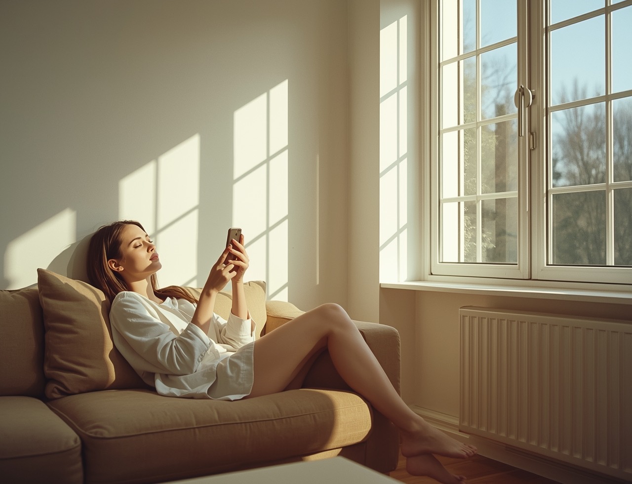 A patient completing a clinic check-in on her phone at home